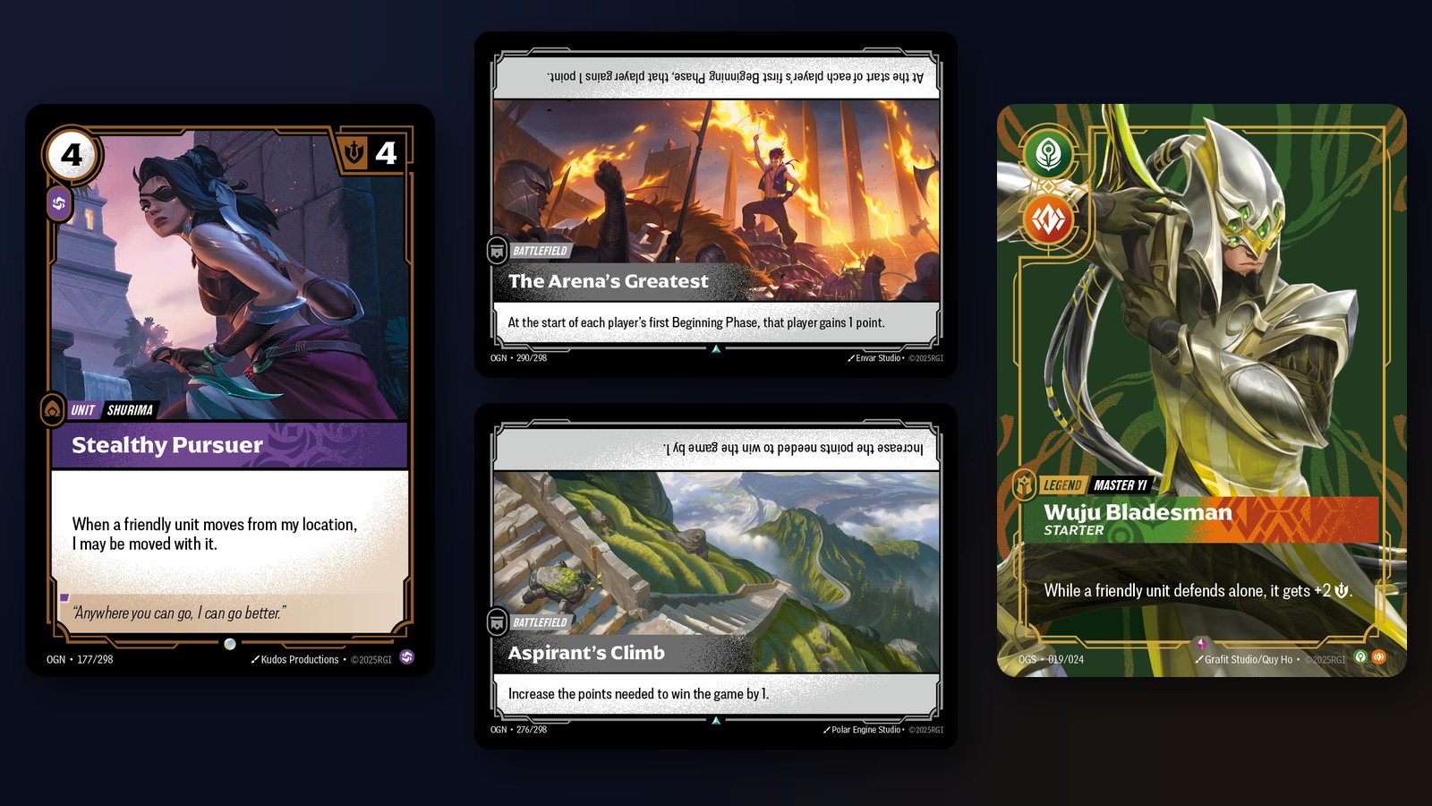 Le quattro carte bannate da Riftbound a luglio 2026: Stealthy Pursuer, The Arena's Greatest, Aspirant's Climb e Master Yi, Wuju Bladesman