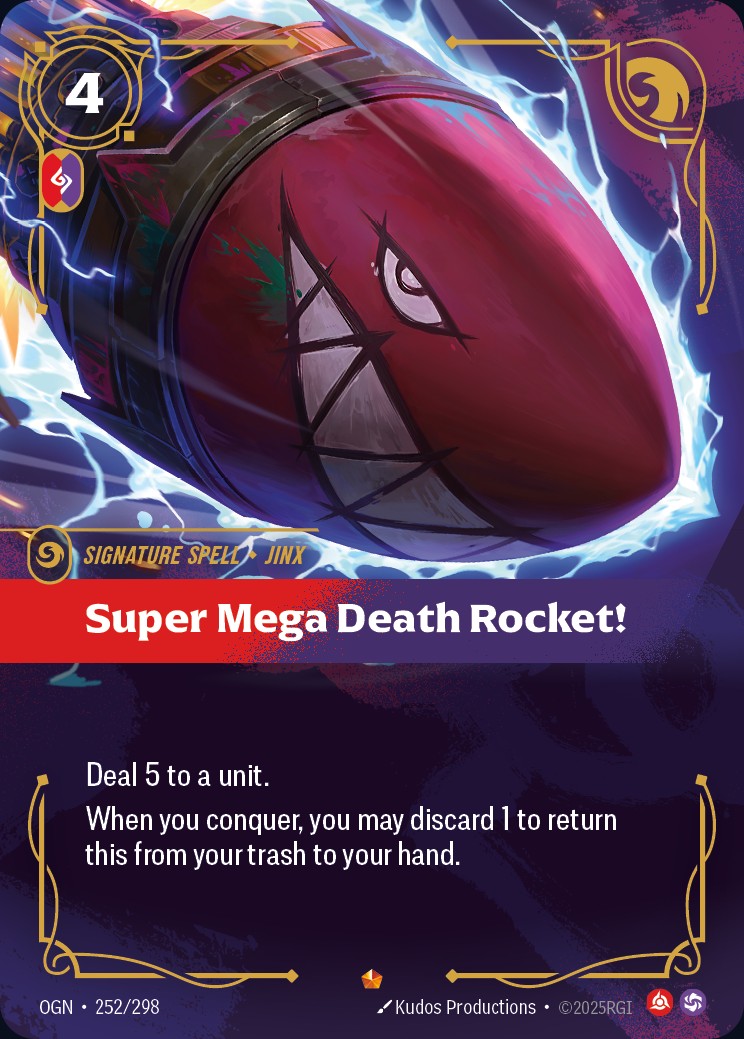 La Signature Spell Super Mega Death Rocket! di Jinx, bi-dominio Fury e Chaos