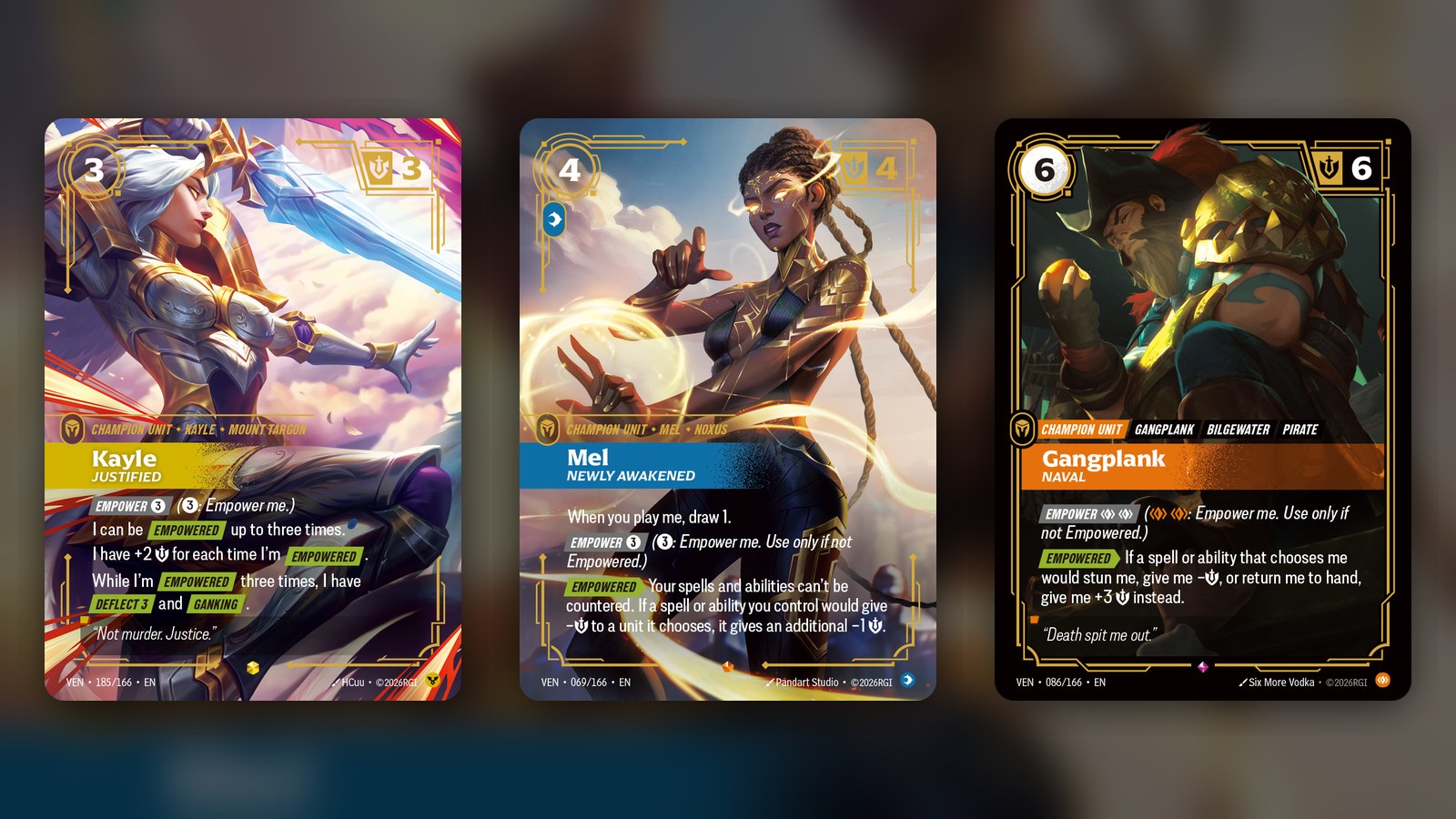 Kayle Justified, Mel Newly Awakened e Gangplank Naval: le tre carte più discusse nella FAQ ufficiale di Vendetta