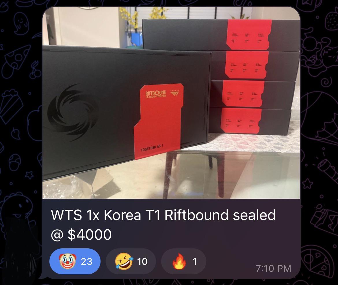 Annuncio di vendita di una T1 Signature Edition coreana a 4.000 dollari