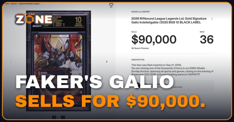 Faker Black Label Galio sells for $90,000 at Fanatics Collect