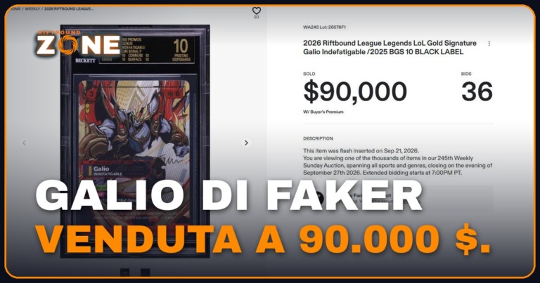 La Galio Black Label di Faker venduta a 90.000 dollari