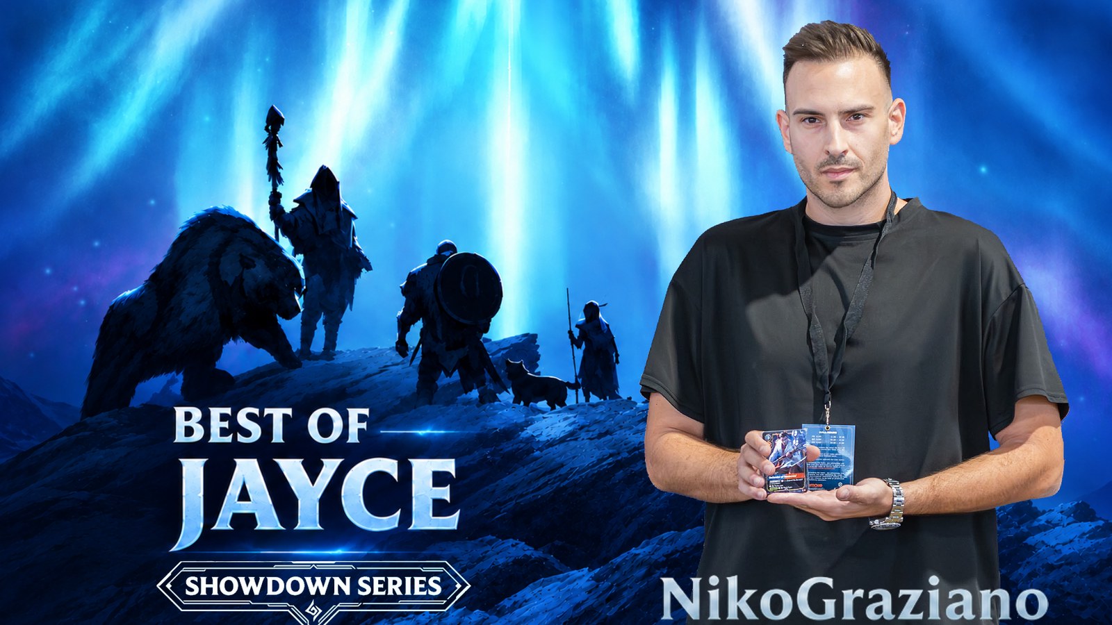 La copertina della guida «Jayce Aurora Guide - From Lucca Showdown Best-Of» di NikoGraziano, con la carta in metallo del Best-Of di Jayce