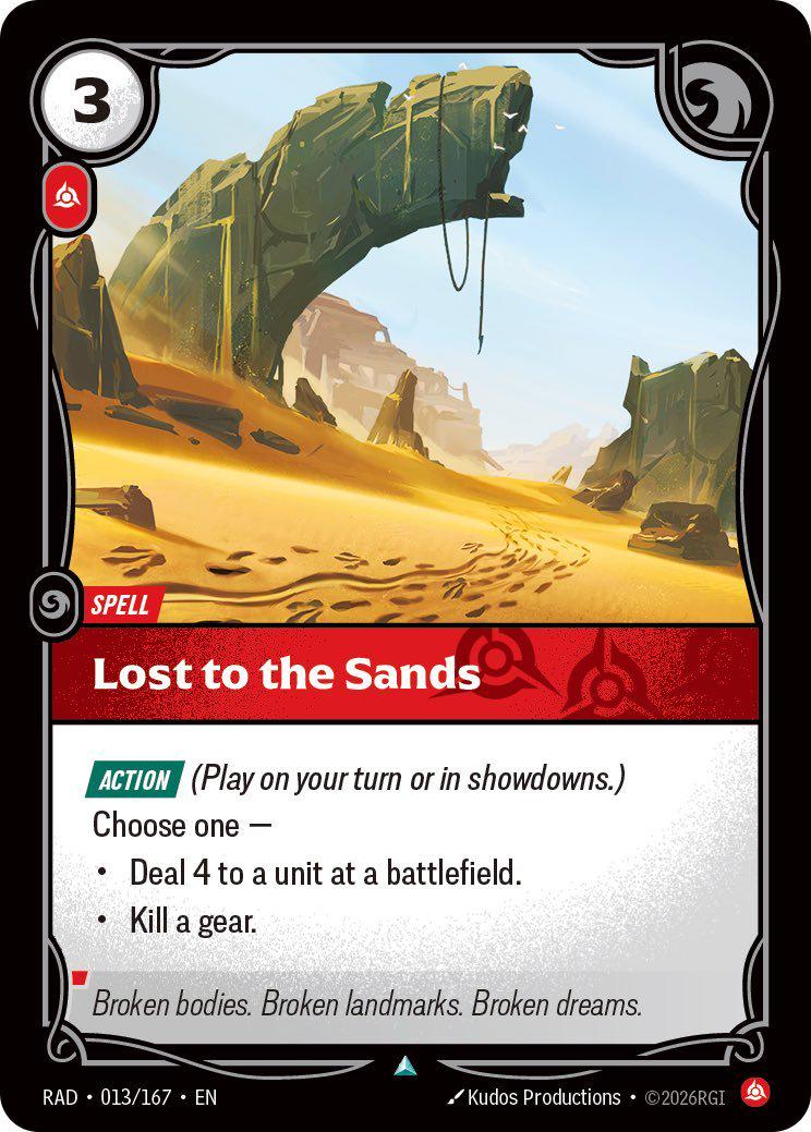 Lost to the Sands, anteprima della carta di Radiance
