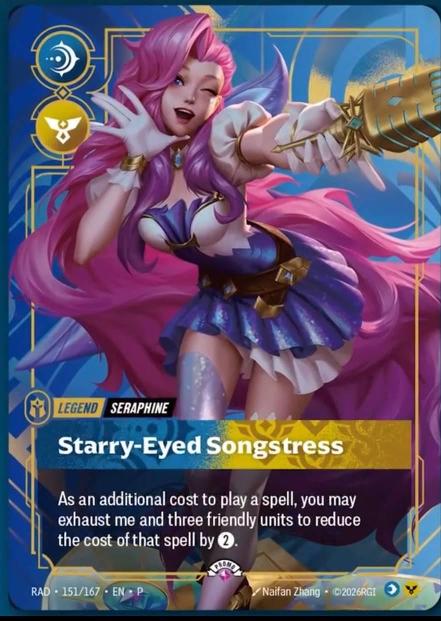 Seraphine, Starry-Eyed Songstress, Legend del set Radiance di Riftbound