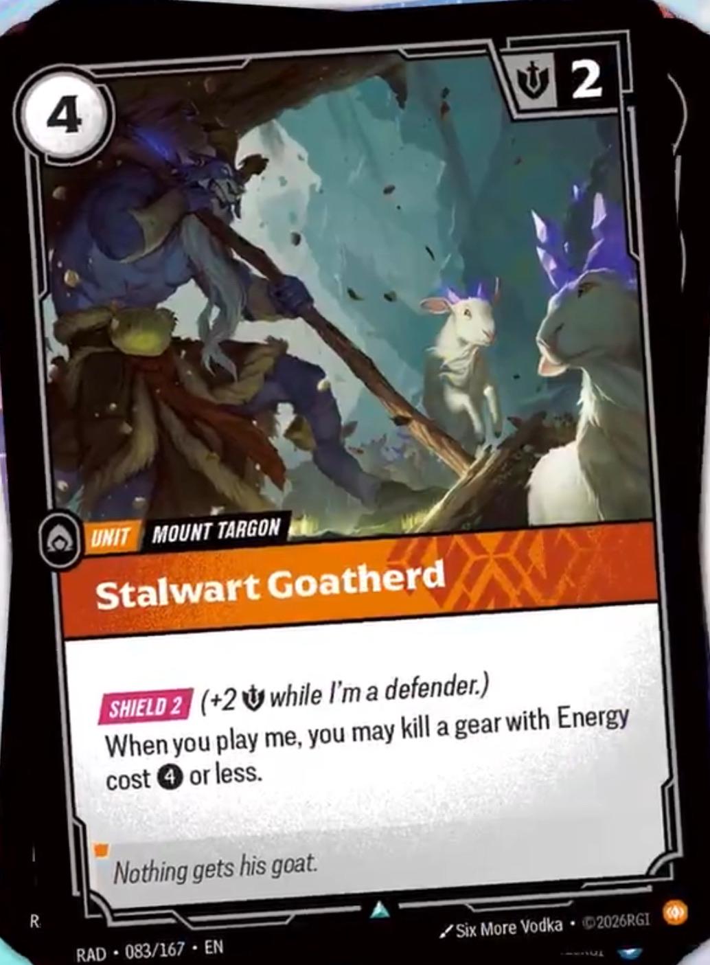 Stalwart Goatherd, anteprima della carta di Radiance