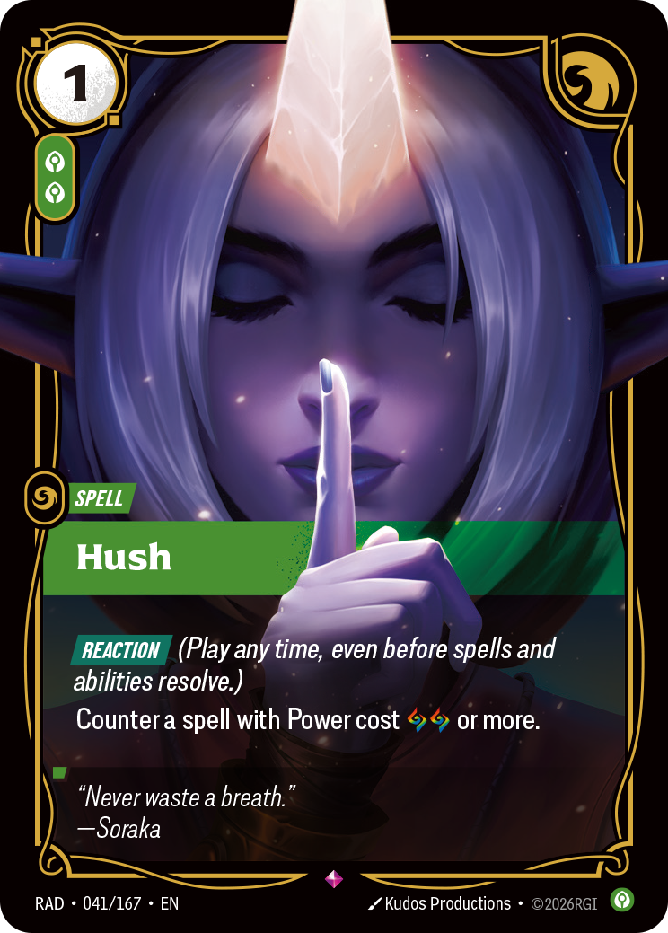 Hush, the Radiance card the community has been calling Silence