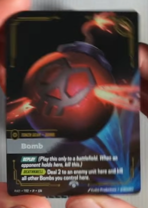 The Bomb full art promo token from the Radiance Vault