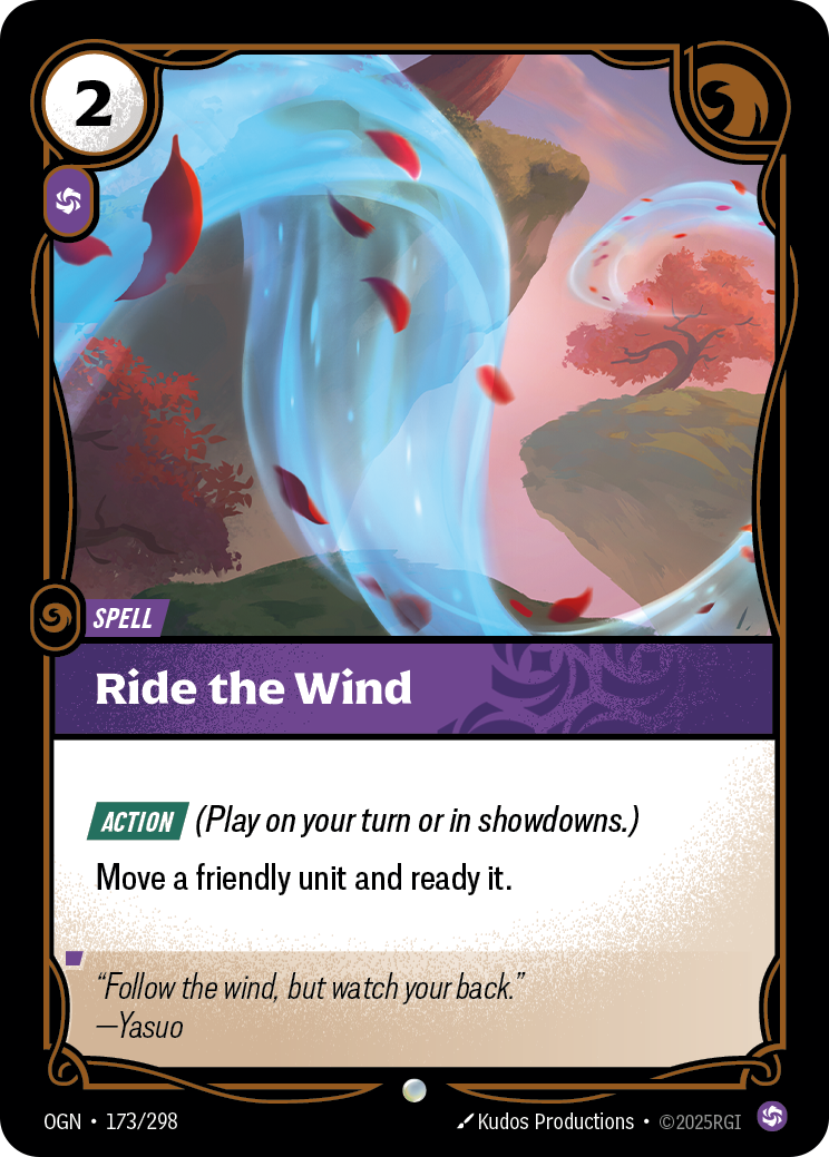 Ride The Wind, the Riftbound card used in the 2v2 final point example