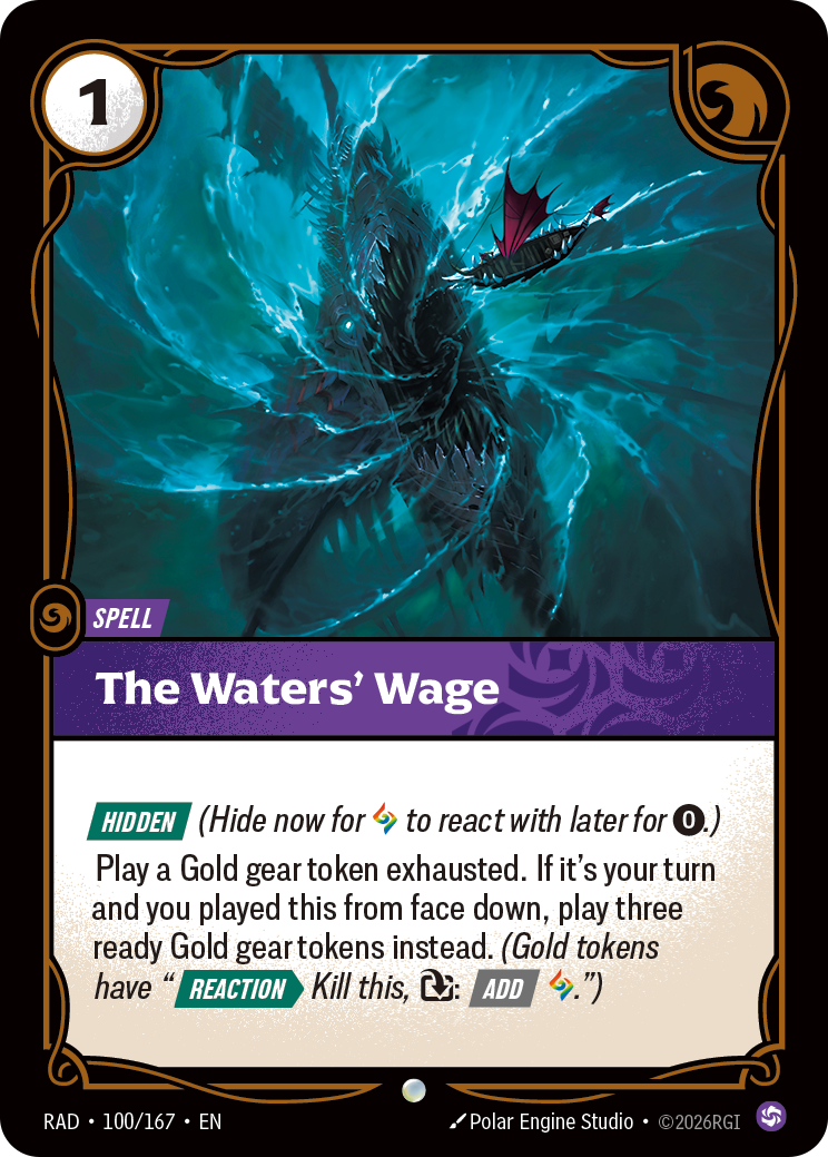 The Waters’ Wage, the Radiance card the community called Crossing Fee