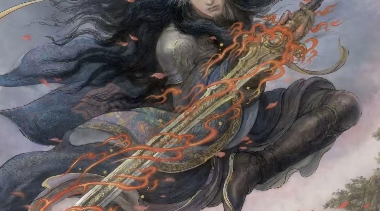 The ink-wash artwork of Yi, Tempered, the PHANTACi collaboration card for Riftbound